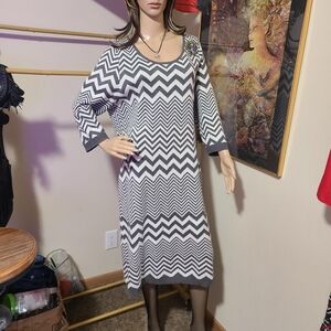 Pink Rose Woman Zig Zag Sweater Dress Size 2X